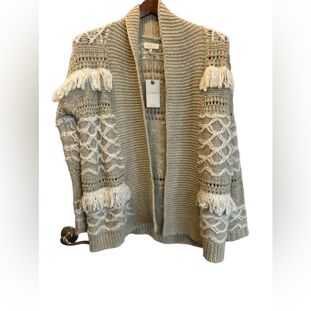 Lucky Brand Fringe Cardigan Boho Size Small